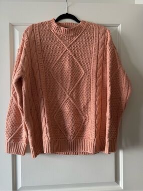 Lulu's Peach Cable Knit Sweater